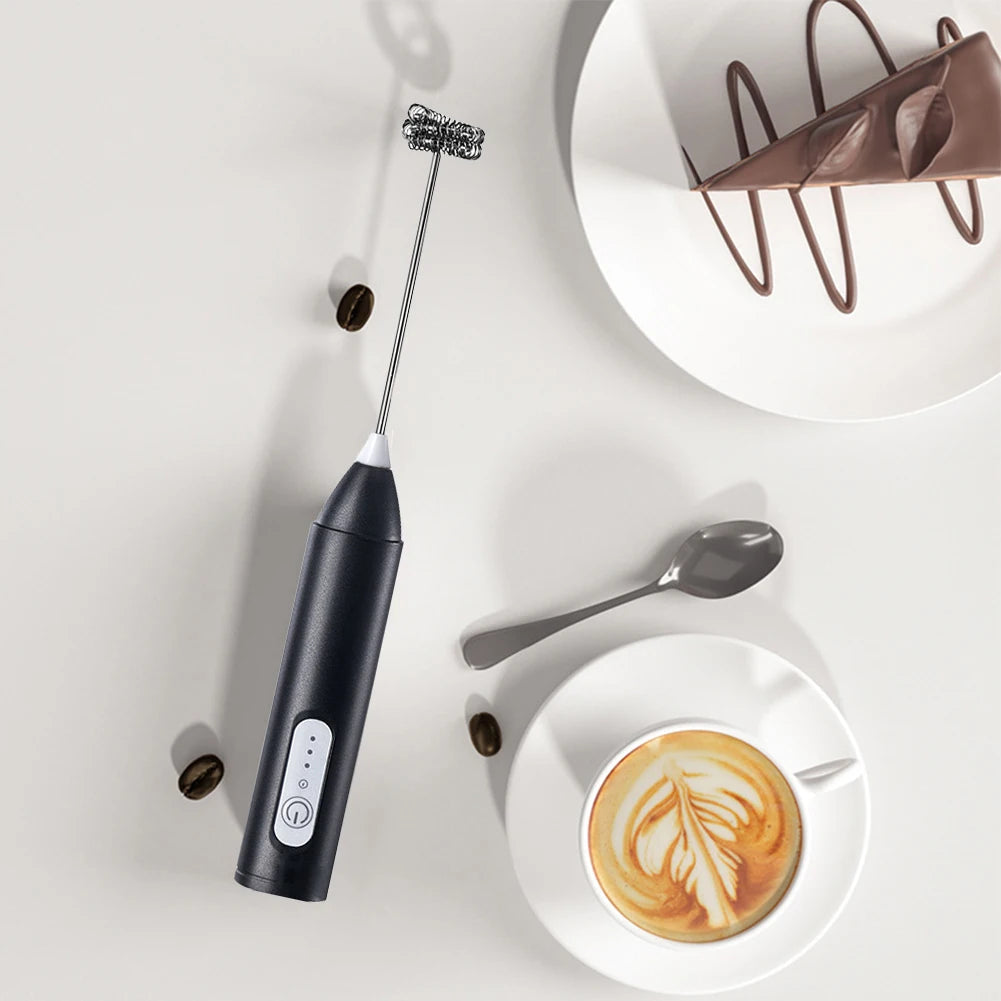 Mini Milk Frother Rechargeable Automatic Rotary Egg Beater Portable Coffee Cappuccino Creamer Stirrer Kitchen Cooking Tools