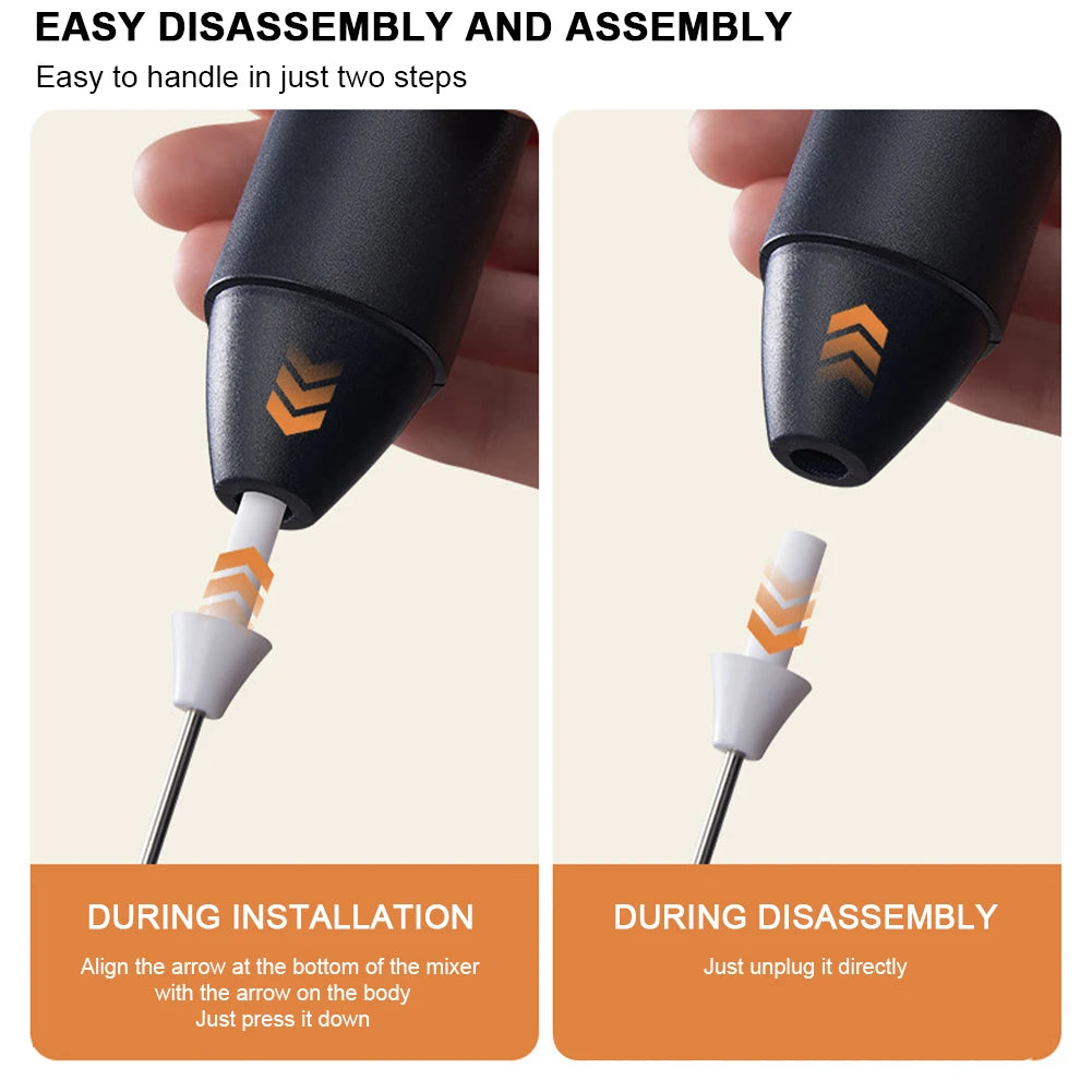 Mini Milk Frother Rechargeable Automatic Rotary Egg Beater Portable Coffee Cappuccino Creamer Stirrer Kitchen Cooking Tools