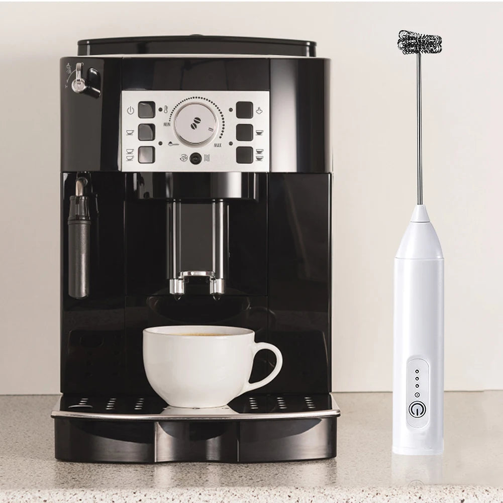 Mini Milk Frother Rechargeable Automatic Rotary Egg Beater Portable Coffee Cappuccino Creamer Stirrer Kitchen Cooking Tools