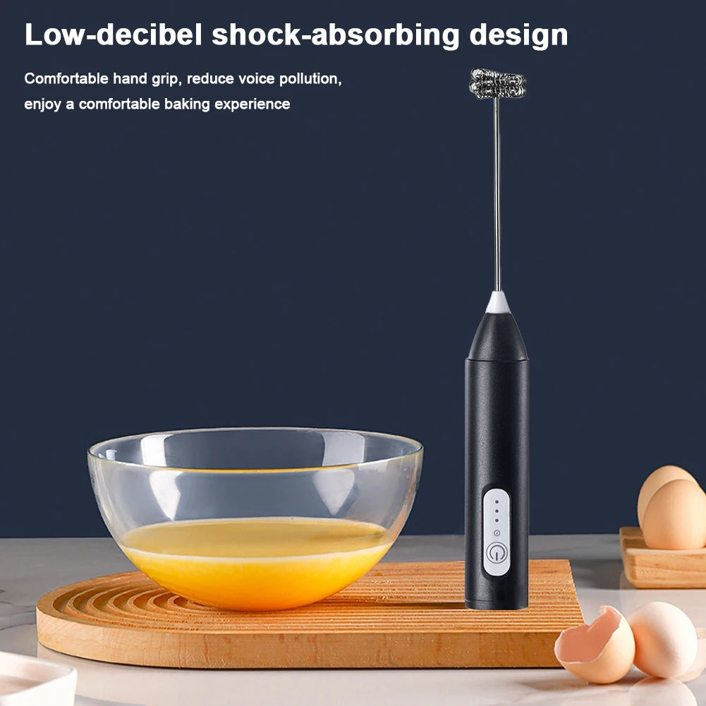 Mini Milk Frother Rechargeable Automatic Rotary Egg Beater Portable Coffee Cappuccino Creamer Stirrer Kitchen Cooking Tools